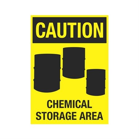 Caution Chemical Storage Area 10" x 14" Sign